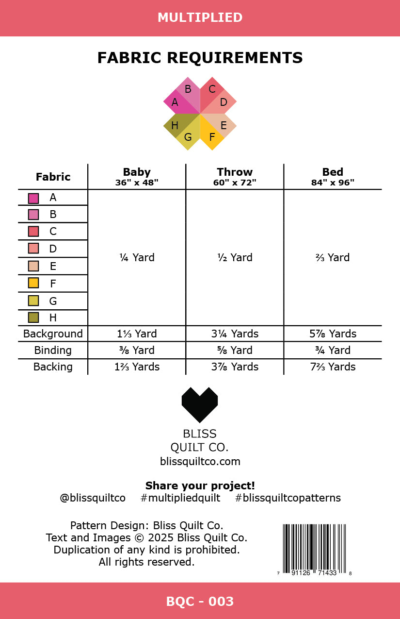 Multiplied Quilt Pattern - PDF